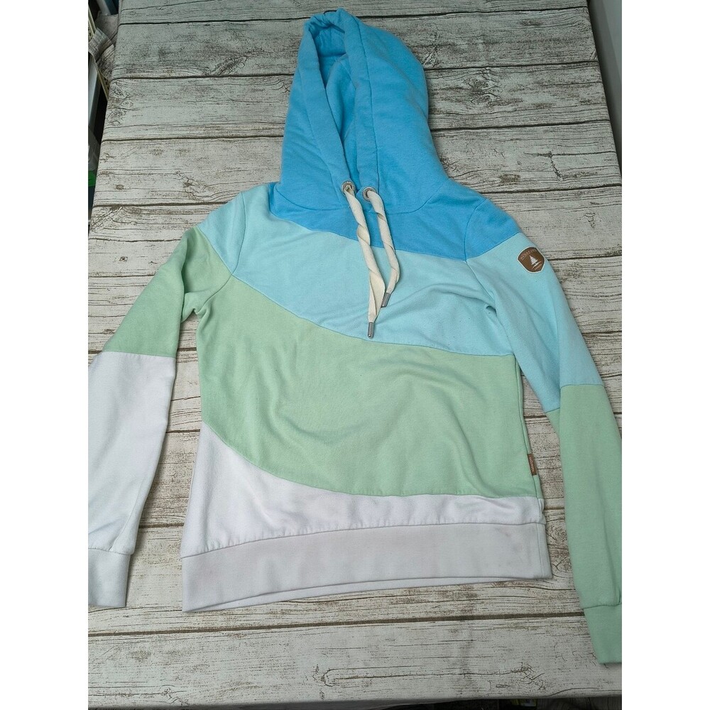 Wanakome Funnel Good Tri Color Hoodie Sweater Women Size Large